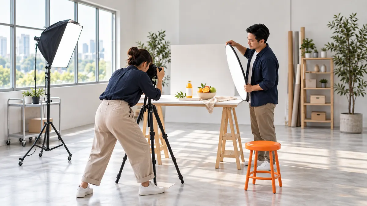 A food product photo shoot for advertising